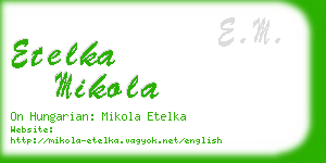 etelka mikola business card